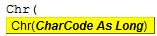 vba chr syntax