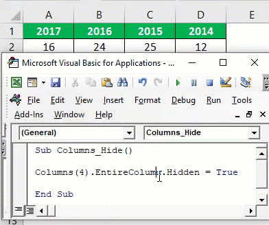 vba hide 2