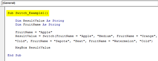 vba switch example 1.1