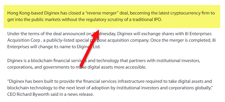 Reverse Merger Example