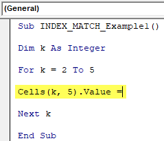 VBA Index Match Example 1-3