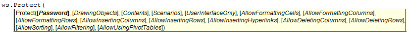 VBA Protect password formula