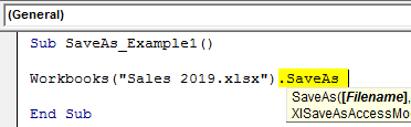 VBA Save As Example 1-1