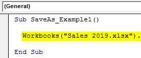 VBA Save As Example 1