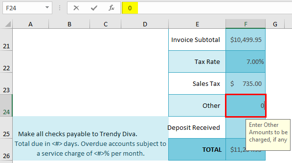 Blank invoice Template Example 1-13