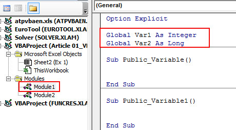 Declare Variables use them Publicly 1-1