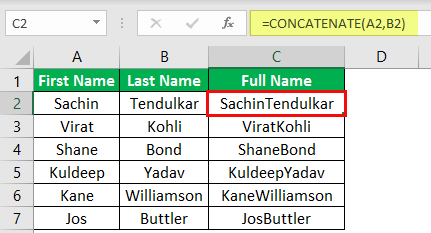 CONCATENATE Function Example 3-3