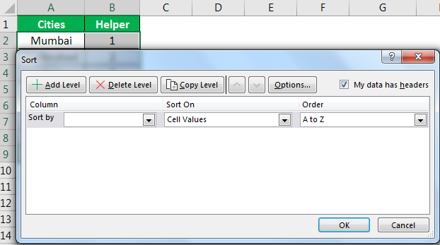 Excel Reverse Order Example 1.3