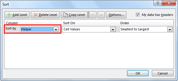 Excel Reverse Order Example 1.4