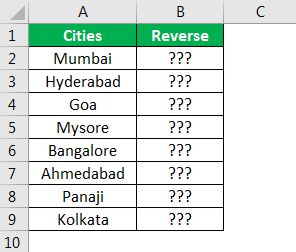 Excel Reverse Order Example 2.1