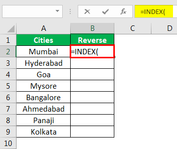Excel Reverse Order Example 2.2