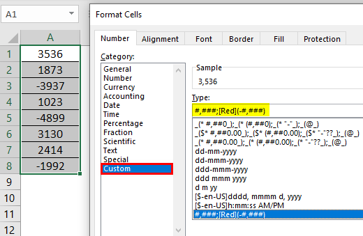 Format Cell in Excel Example 4.1