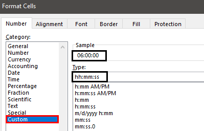 Formatting Time in Excel Example 1.11
