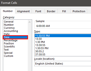 Formatting Time in Excel Example 1.8