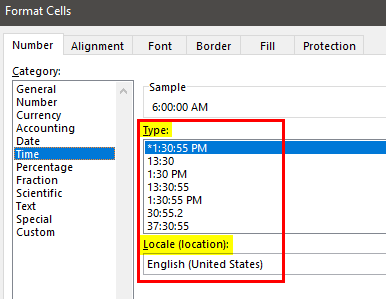 Formatting Time in Excel Example 1.9