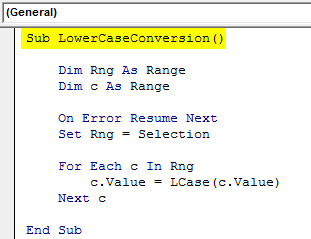 Lower Case Example 3.3