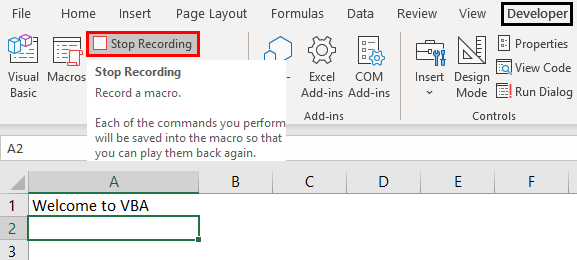 Programming in Excel Example 1.12.0