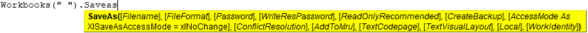 SaveAs Syntax