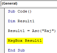 VBA Asc Example 1-7