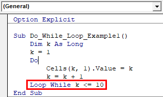 VBA Do Loop Example 1.2