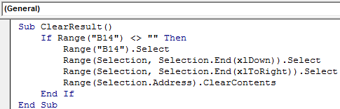 Clearresult Example 2-17