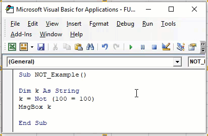 VBA IF NOT Example 1