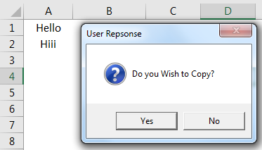 VBA Message box Example 1-2
