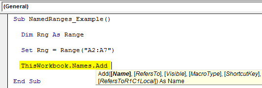 VBA Named Range Example 2-2