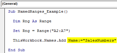 VBA Named Range Example 2-3