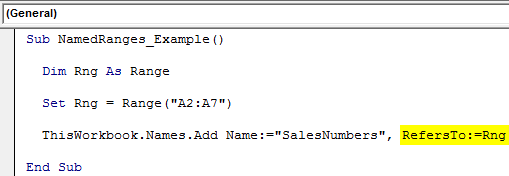 VBA Named Range Example 2-4