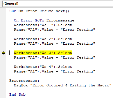 Error Message Example 3-1