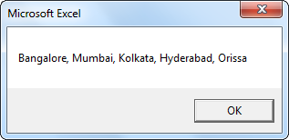 VBA String Array Example 1-1