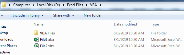 Excel VBA Workbook.Open Example 1.3