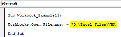 Workbook.Open Example 1.5