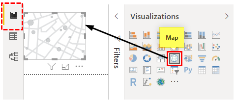 Map in Power BI (click on Map)