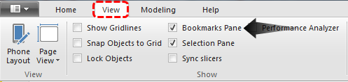 Power BI Bookmarks - Bookmarks Pane