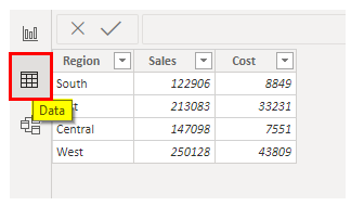 Power BI Pie Chart Data Tab