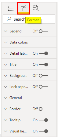 Power BI Pie Chart Format Tab