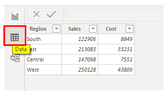 Power BI Pie Copy Paste Data
