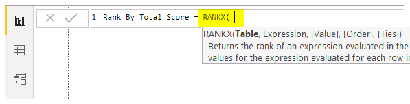 Power BI RANKX - Rankx Function