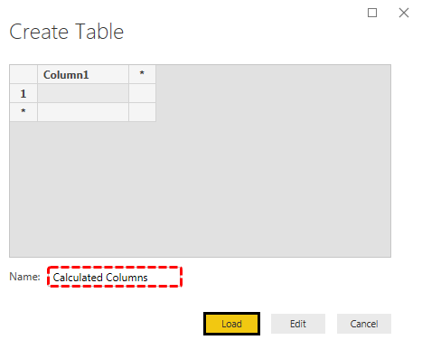 Create Table