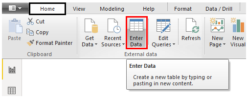 Enter data
