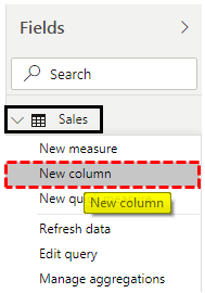 Power Bi Dax (New Column)