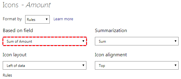 Power bi icon (based on field)