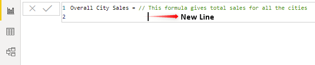 measure power bi (Overall City sales formula new line)