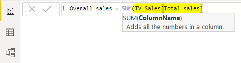 measures in power bi (sum total sales)