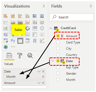 power bi icon (values)