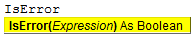 IsError Syntax
