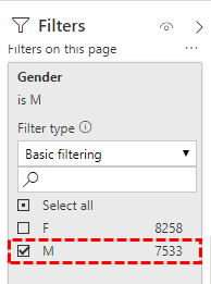 Power BI Filters - Gender