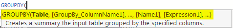 Power BI Group By Syntax